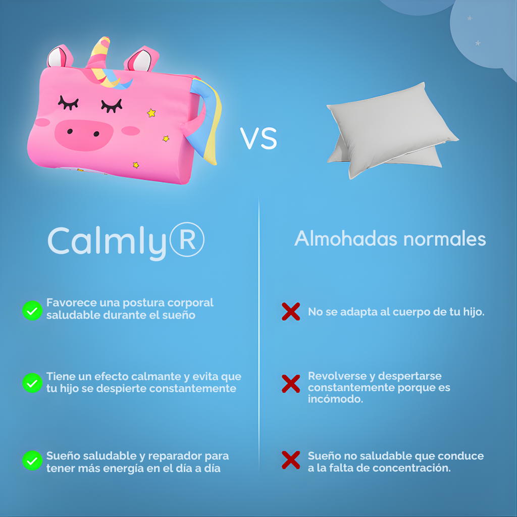 Almohada Infantil Calmly – Sueño tranquilo para tu hijo, descanso sin preocupaciones para ti